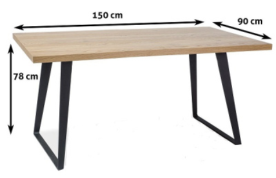Стол обеденный SIGNAL FALCON 150 дуб/черный 