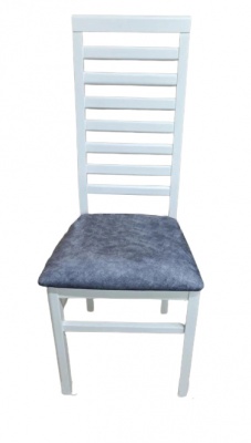Стул МДК-82.2 Эмаль белая Микровелюр серый 
