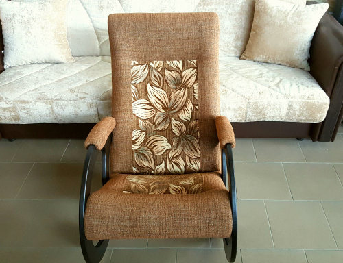 Кресло-качалка Бастион 3 Шиншила светлая+цветы