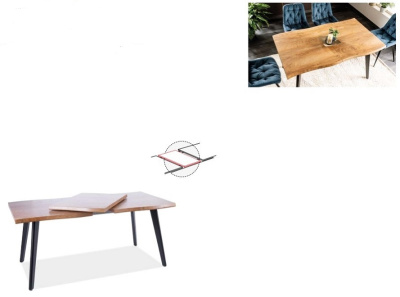 Стол обеденный SIGNAL FRESNO раскладной дуб артизан черный 150-210/90/76 