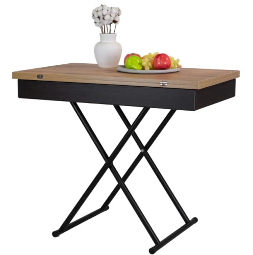 Стол трансформер Лерон дуб крафт золотой черный 