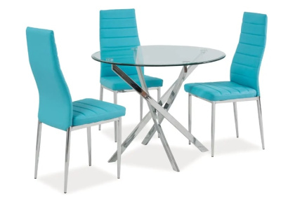 Стол обеденный SIGNAL AGIS белый мрамор хром FI 90 