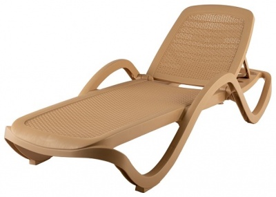 Шезлонг Ellastik Plast Capri Плетеный 195x73x41 бежевый