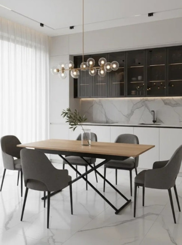 Стол трансформер Лерон дуб крафт золотой черный 