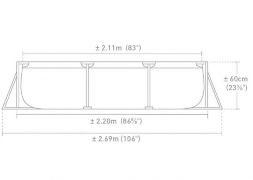 Бассейн каркасный Intex 220x150x60 см (28266) розовый