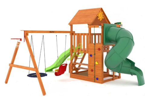 Детская площадка IgraGrad Крафт Pro 3 с трубой мод.2