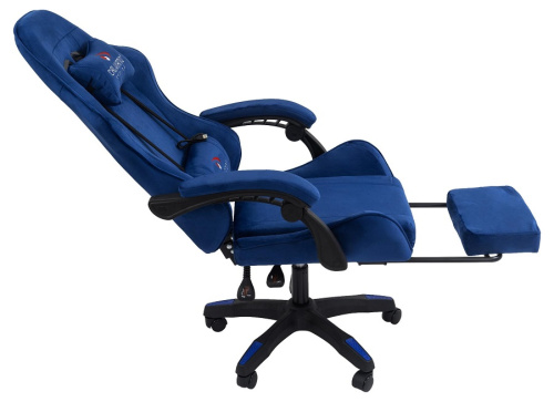 Вибромассажное кресло Calviano 1584 синий велюр 