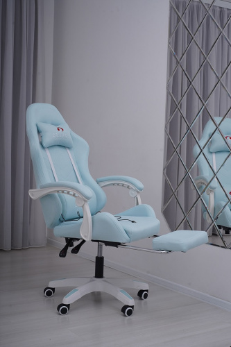 Вибромассажное кресло Calviano 1584 голубая ткань 