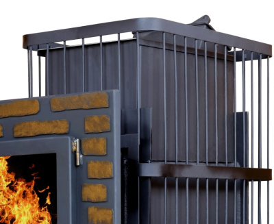 Печь-каменка КомфортПром Чугун закрытая 26 дверь стекло декор