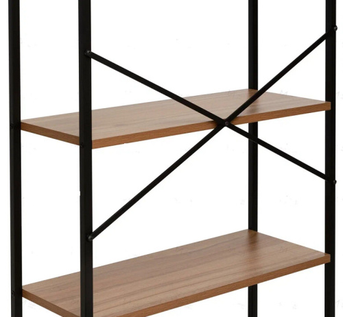 Стеллаж Leset Стилвуд 25 широкий 5 полок черный орех лион светлый 