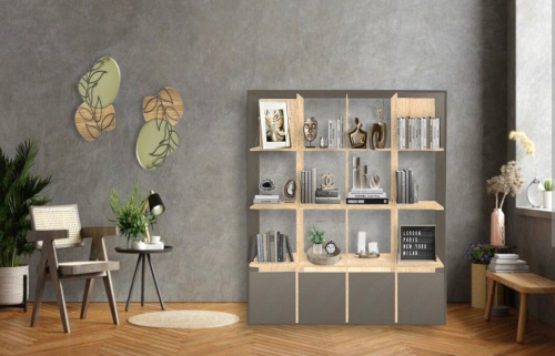 Стеллаж Куб-6 антрацит дуб сонома 