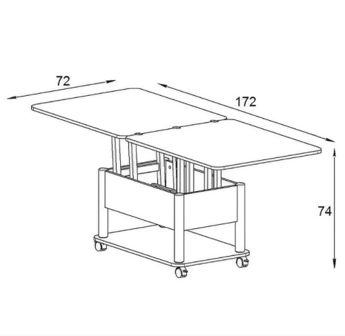 Стол-трансформер Джокер гаскон пайн светлый черный 