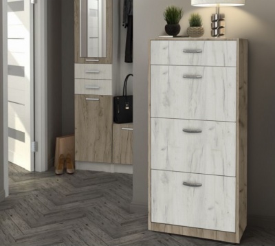 Тумба для обуви СН-100.12 дуб крафт белый дуб крафт серый 