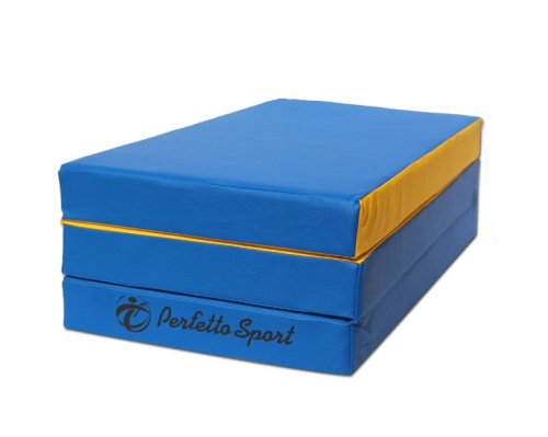 Мат № 4 100 х 150 х 10 складной Perfetto Sport сине желтый