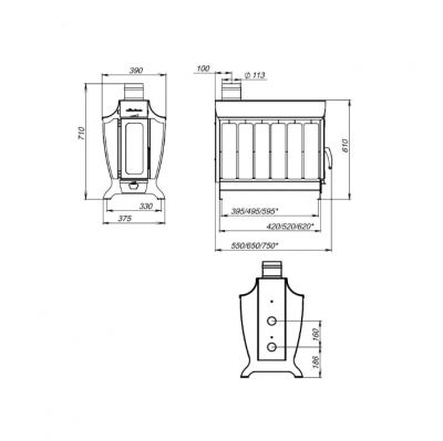 Печь отопительно-варочная Stoker 150-G