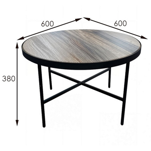 Стол журнальный МеталлАрт М011 большой коричневый дуб 