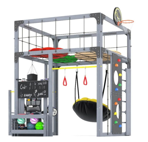 Детская площадка для дачи Савушка КУБ-1 Серый с подушками