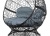 Кресло садовое M-Group Апельсин 1520409 черный ротанг серая подушка