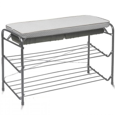 Этажерка с мягким сиденьем и ящиком NIKA ЭТП3 серебро 