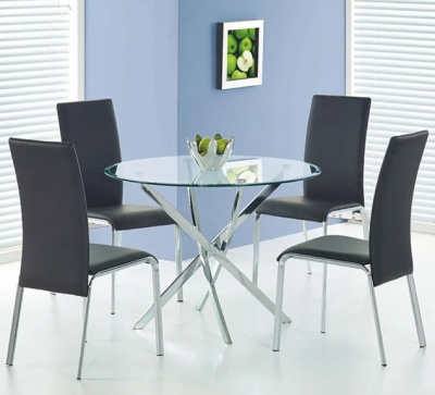 Стол обеденный SIGNAL AGIS белый мрамор хром FI 90 