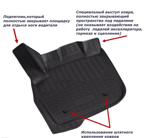 Коврики в салон SKODA Octavia II передний левый чёрный 