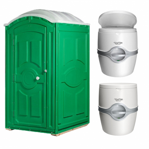 Уличная туалетная кабина ТАНДЕМ с портативным биотуалетом Thetford Porta Potti Excellence
