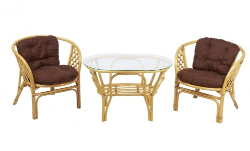 IND Комплект Багама 1 дуэт мед подушка коричневая овальный стол 