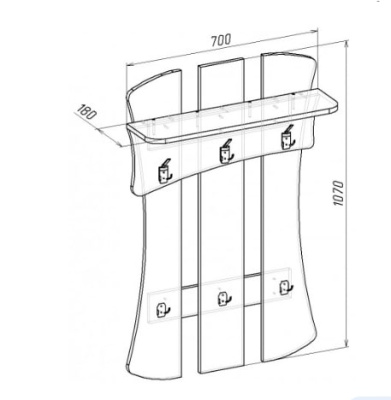 Вешалка НЮАНС-2 белый дуб сонома 