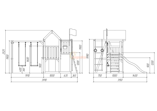 Детская площадка для дачи Савушка TooSun 3