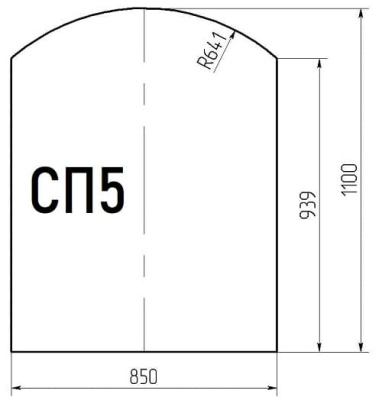 Лист стеклянный напольный BLACK СП-5 1100х850х8мм