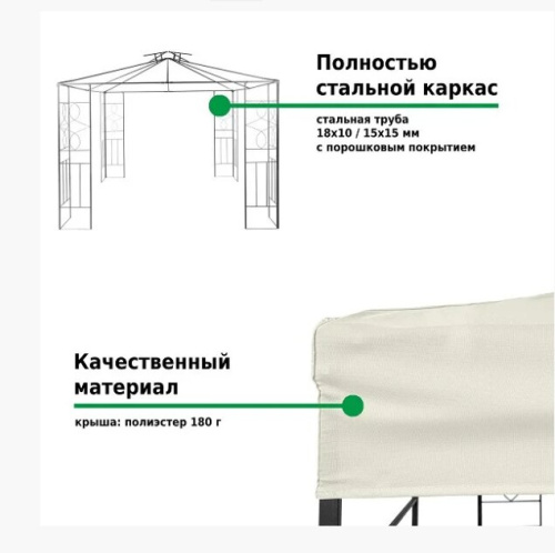 Тент садовый Green Glade 43301 3х3х2,45 м полиэстер