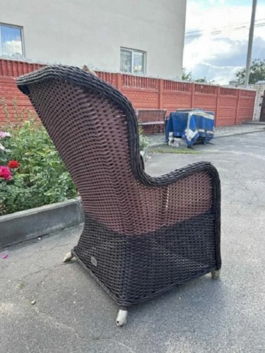 Садовое кресло AMARANT коричневый с бежевой подушкой