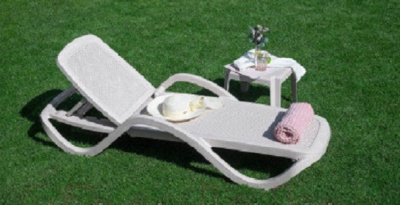 Шезлонг Ellastik Plast Capri Плетеный 195x73x41 бежевый