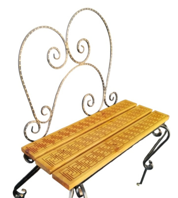 Скамейка греческая со спинкой С74 Саниджи