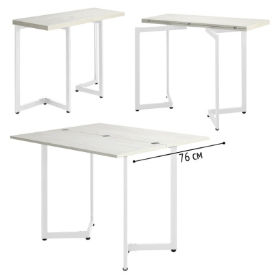 Стол-консоль Арлен 3 дуб белый металл белый 