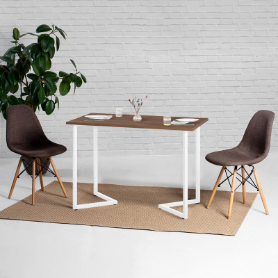 Стол Лондон 130х80 дуб табачный металл белый 