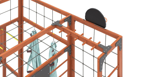 Детская площадка для дачи Савушка КУБ-2 Махагон с гамаком для йоги