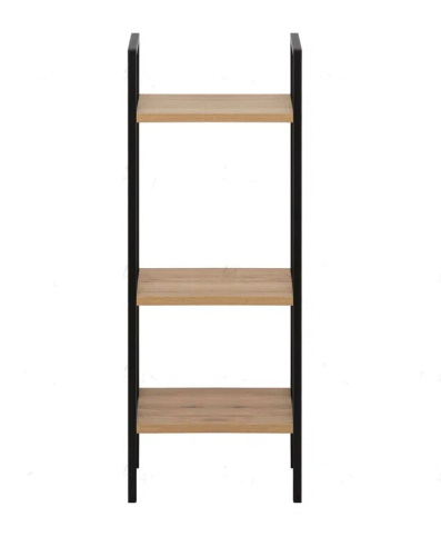 Стеллаж Leset Стилвуд 13 узкий 3 полки черный дуб крафт золотой 