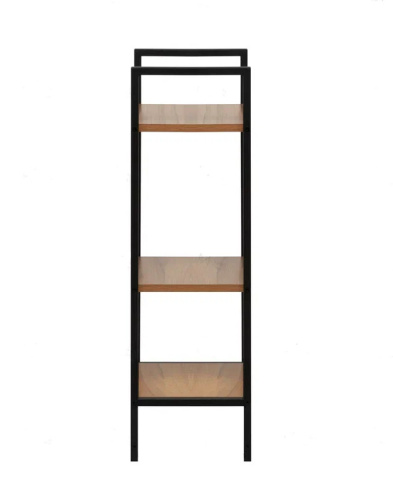 Стеллаж Leset Стилвуд 13 узкий 3 полки черный орех лион светлый 