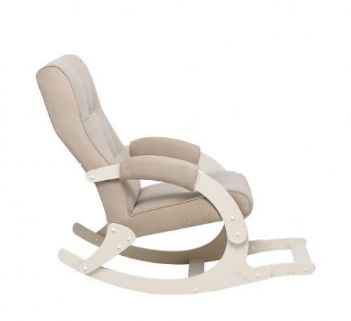 Кресло-качалка Leset Хилл с подножкой слоновая кость Velur V18