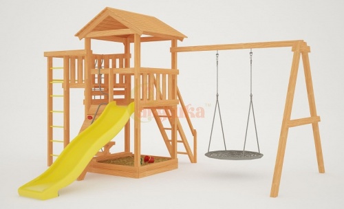Детский спортивная площадка для дачи Савушка Мастер 3 качели гнездо