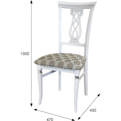 Стул Агнесс белый/серебро Маркус серебро 