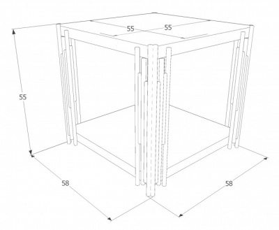 Стол журнальный SIGNAL FOSSIL B серебряный 