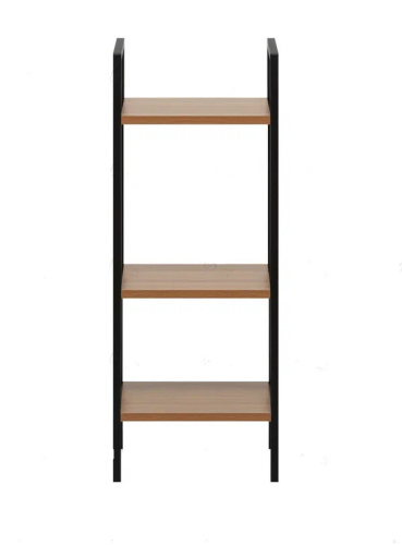 Стеллаж Leset Стилвуд 13 узкий 3 полки черный орех лион светлый 