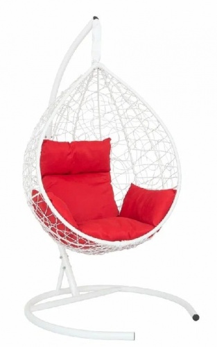 Подвесное кресло Скай SK-1001 белый подушка красный 
