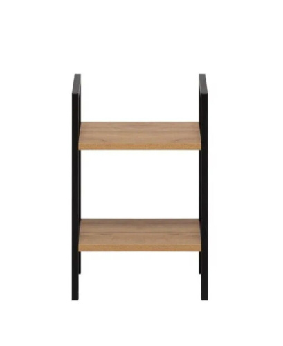 Стеллаж Leset Стилвуд 12 узкий 2 полки черный дуб крафт золотой 