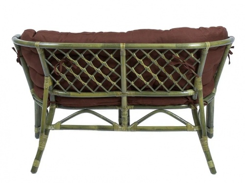 IND Комплект Багама с диваном овальный стол олива подушка коричневая 