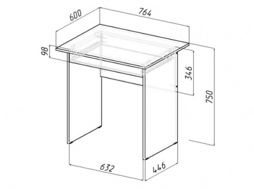 Стол письменный Милан-2Я дуб молочный 