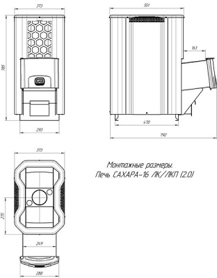 Печь для бани Теплодар Сахара 16 ЛКП (2,0)