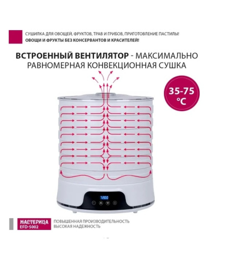 Сушилка для овощей и фруктов Мастерица EFD-5002 белый